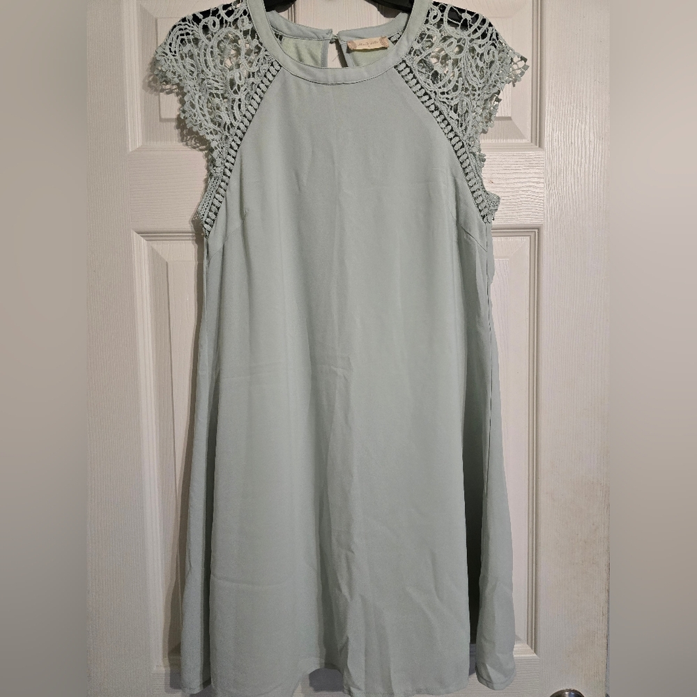 Alttar'd State Lace Trim Dress In Light Sage